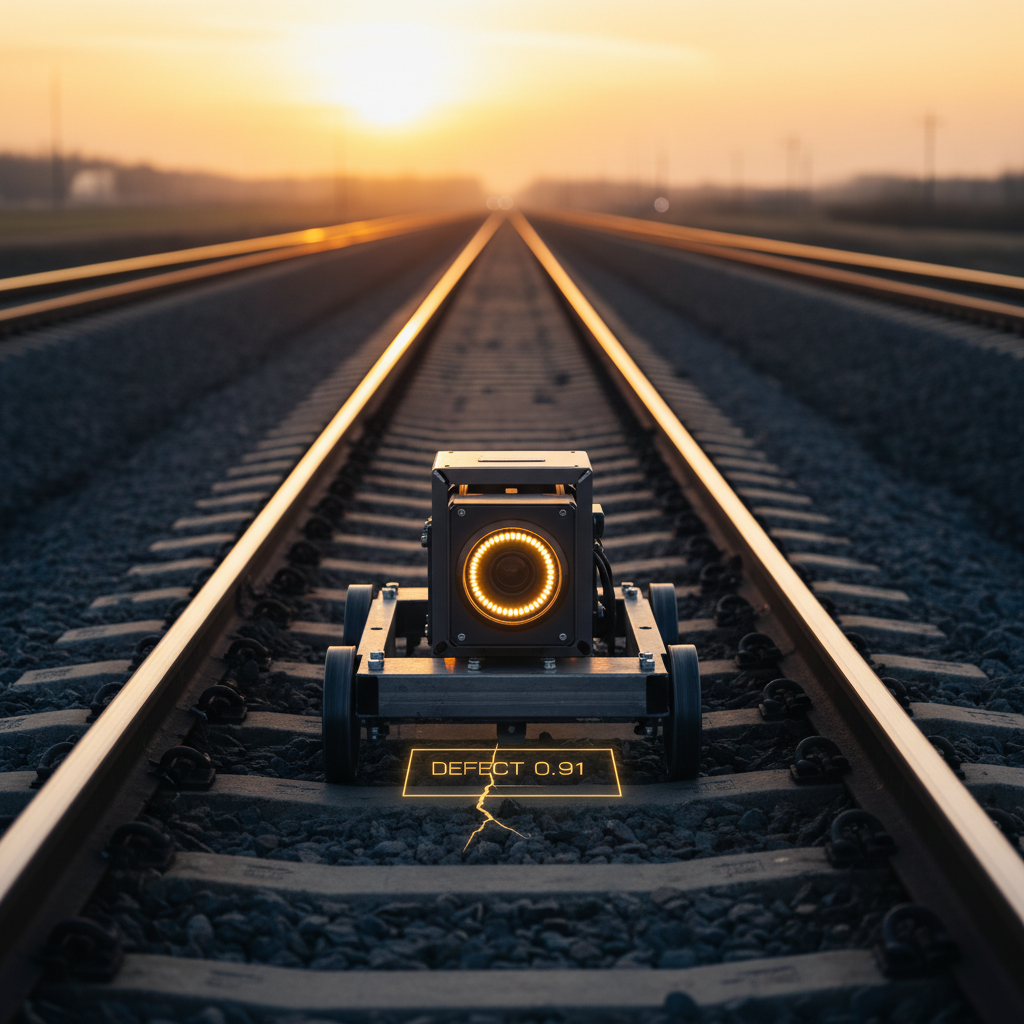 Safe rail inspection: trolley-mounted camera detecting track defects